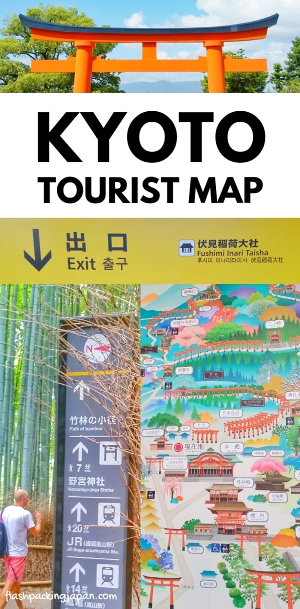 map of tourist attractions in kyoto japan