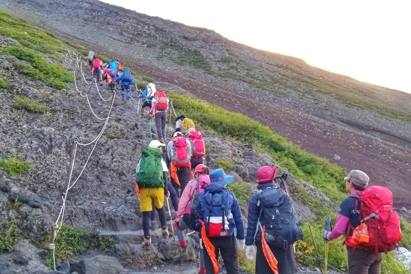 Mt Fuji mountain huts - what to bring when climbing mt fuji packing list. Hiking in Japan travel blog