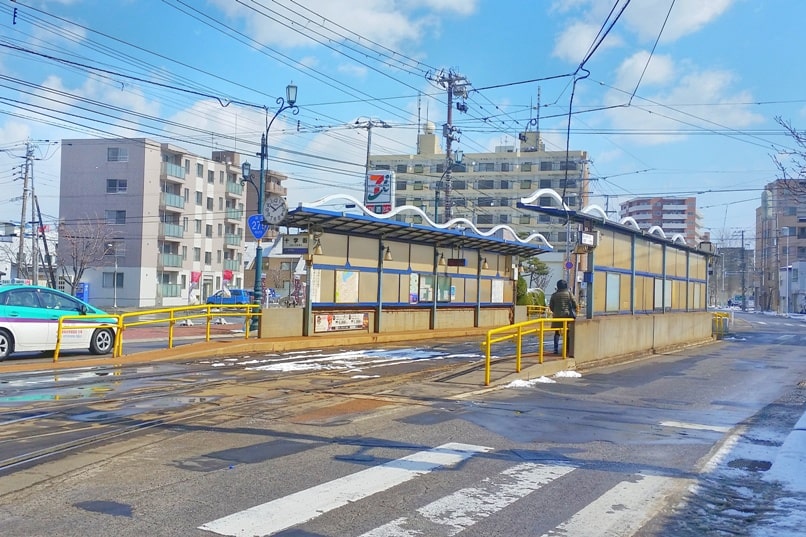 Hakodate switch tower near Jujigai station tram stop. Backpacking Hokkaido Japan