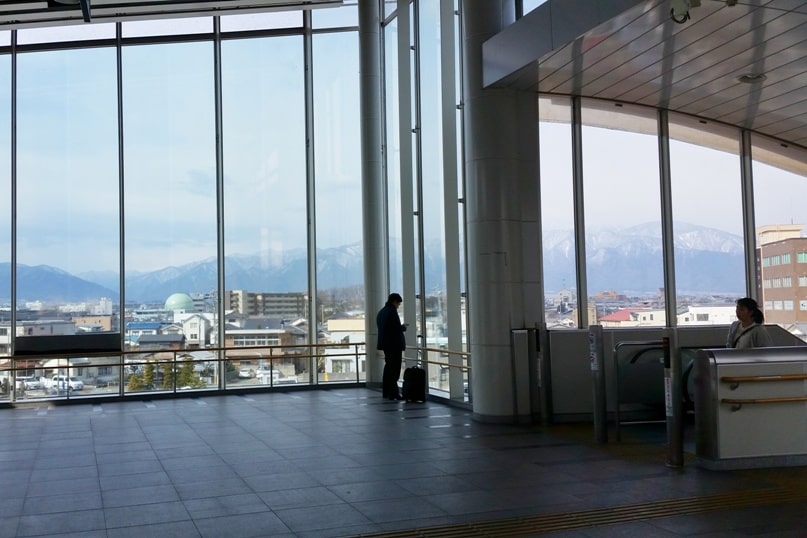 How to get from Matsumoto train station to bus station: Japanese Alps exit at matsumoto jr train station. Backpacking japan travel blog