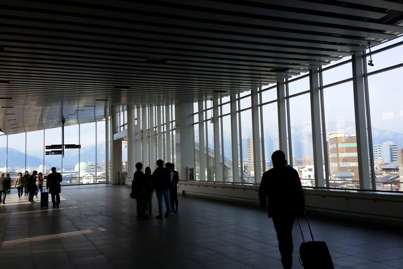 How to get from Matsumoto train station to bus station: Japanese Alps exit at matsumoto jr train station. Backpacking japan travel blog