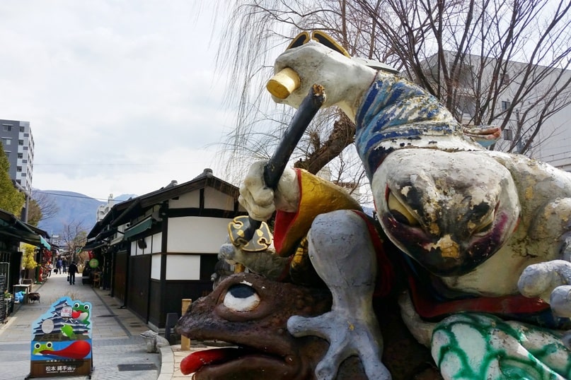 Nawate Street aka Frog Street in Matsumoto Japan. Backpacking japan travel blog