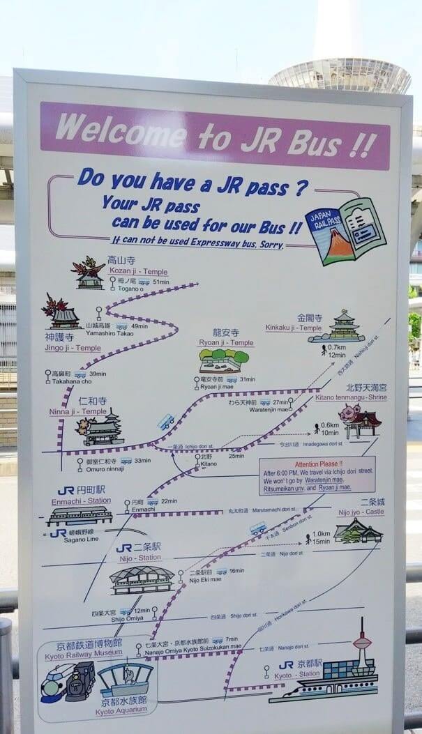 jr bus kyoto map. kyoto japan things to do